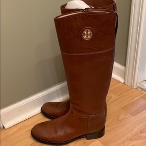 Tory Burch riding boots brown leather 7.5 like new